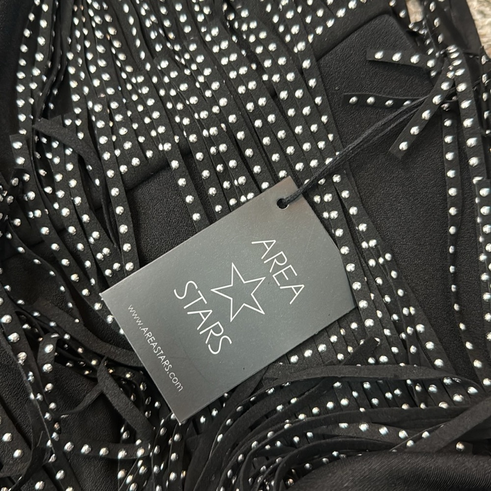 Area Stars Black Strapless Fringe Mini Dress Size X-Small NWT - Picture 9 of 9